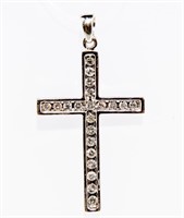 Jewelry 14kt White Gold 1ct Diamond Cross Pendant