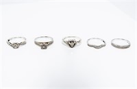Jewelry Sterling Silver Diamond Rings