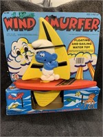RARE 1982 Smurfs Windsurfer Toy MOC