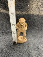 Vintage WWII Composition Toy Soldier- Gas Mask