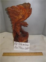 Hand Carved Wood Eagle Statue Vintage Philippines