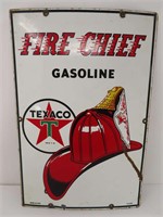 Texaco Fire Chief Enamel Sign