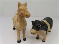 Cast Painted Horse, Cow
