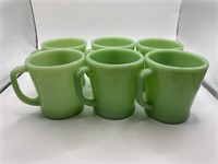 6 Jadite  Fire King  Coffee Cups selling as a set