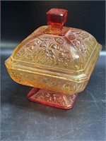Vintage Mid Century Amberina Depression Glass