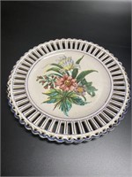 Open Lace Edge Decorative Plate made in Italy