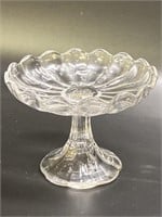 Glass candy or dessert pedestal 4 inches tall