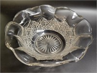 Vintage Scalloped Glass 8½" Serving Bowl (has a