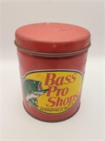 Vintage Bass Pro Shops Tin 5" tall 4" wide