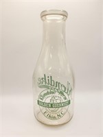 Elkin Klondike Farm Quart Milk Bottle Green Pyro