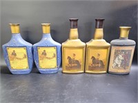 Vintage Frosted Jim Bean Whiskey Decanters