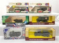 Six Solido die cast military vehicles in original
