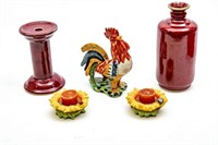 Sunflower Candle Holders, Rooster Figurine, ...