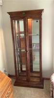 Curio Cabinet Glass Shelves, Mirrored Back