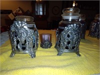 Grapevine yard metal candle holders