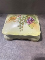 Early 1900s hand painted ceramic box