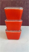 Pyrex Red Refrigerator Dishes