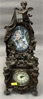 French Cast Metal Figural Shelf Clock