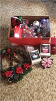 Box Lot of Christmas Decorations