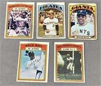 1972 Topps Baseball Cards Willie Mays; Clemente