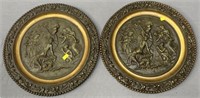 Classical Greco-Roman Spelter Metal Plaques