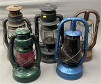 5 Kerosene Oil Lanterns incl Dietz