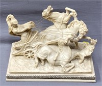 Horse & Chariot Resin Sculpture