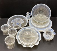 Opalescent Hobnail Glassware Lot Collection
