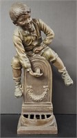Cast Spelter Boy Statue after A.J. Scotte