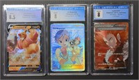 3 Graded Pokemon cards