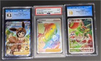 3 Graded Pokemon Cards