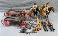 Toy Western Wagons; Horses; Cowboys & Indians