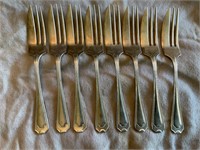 SET OF 8 STERLING SILVER SMALL FORKS England