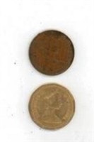 1979 Pence & 1987 Canadian Dollar Coins