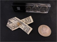 Dollar Bill "Scarf", 1976 Half Dollar, Bank Coin D