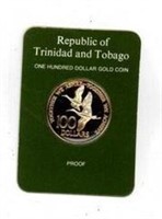1976 Trinidad $100 Gold Coin
