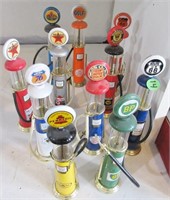 Several small toy gas pumps