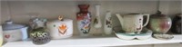Misc. decorative items, tea pot, vases