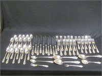 Wallace Rose Point Sterling Flatware 58 pieces