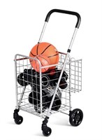$82 Folding Shopping Cart Basket Rolling Trolley W