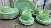 Jadeite Oval Platter, Dinner Plates, Cups Saucers