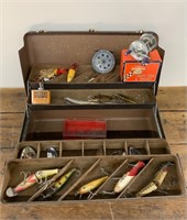 Antique Tackle Box -Many Wooden Lures and Tackle