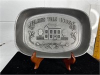 Vintage Wilton USA 'Bless This House' pewter