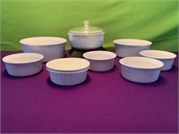 French White Corning Ware Casserole Dishes