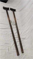 Civil War wood crutches marked USMD (Medical Dept)