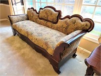 Antique Empire Sofa with flame mahogany
