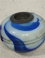 Vintage  blue & white agate swirl gear shift knob