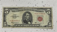 1963 $5 red seal