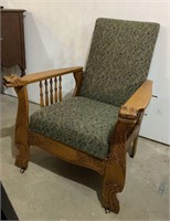 Antique Carved lion head and Paw oak chair