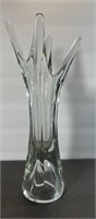 Hand Blown Russian Four Finger Crystal Vase